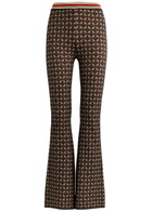 Diane Von Furstenberg Ashdon Intarsia Flared Knitted Trousers Multicoloured
