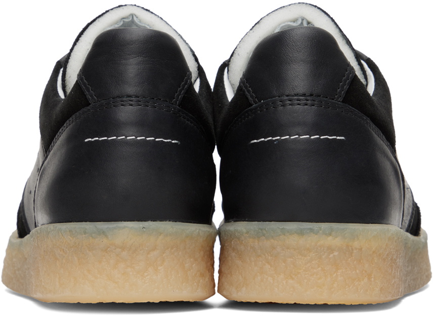 関税・送料込 MM6 MAISON MARGIELA Replica Black スニーカー MAISON MARGIELA | 'Replica' Leather Low Top Sneakers | BLACK