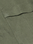 Kingsman - Grandad Collar Linen Shirt - Green