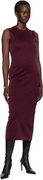 Ferragamo Burgundy Lurex Maxi Dress