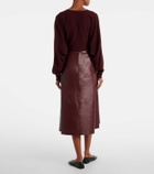 Fforme Leather midi skirt