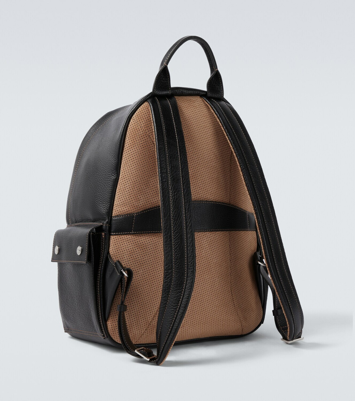 Brunello Cucinelli Logo leather backpack