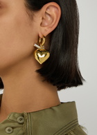 Timeless Pearly Two-tone Heart 24kt Gold-plated and Sterling Silver Hoop Earrings - One Size