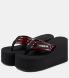 Coperni Logo leather platform thong sandals
