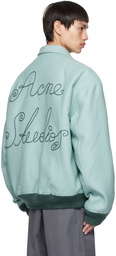 Acne Studios Blue Embroidered Bomber Jacket