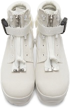 Undercover White Lace-Up Boots