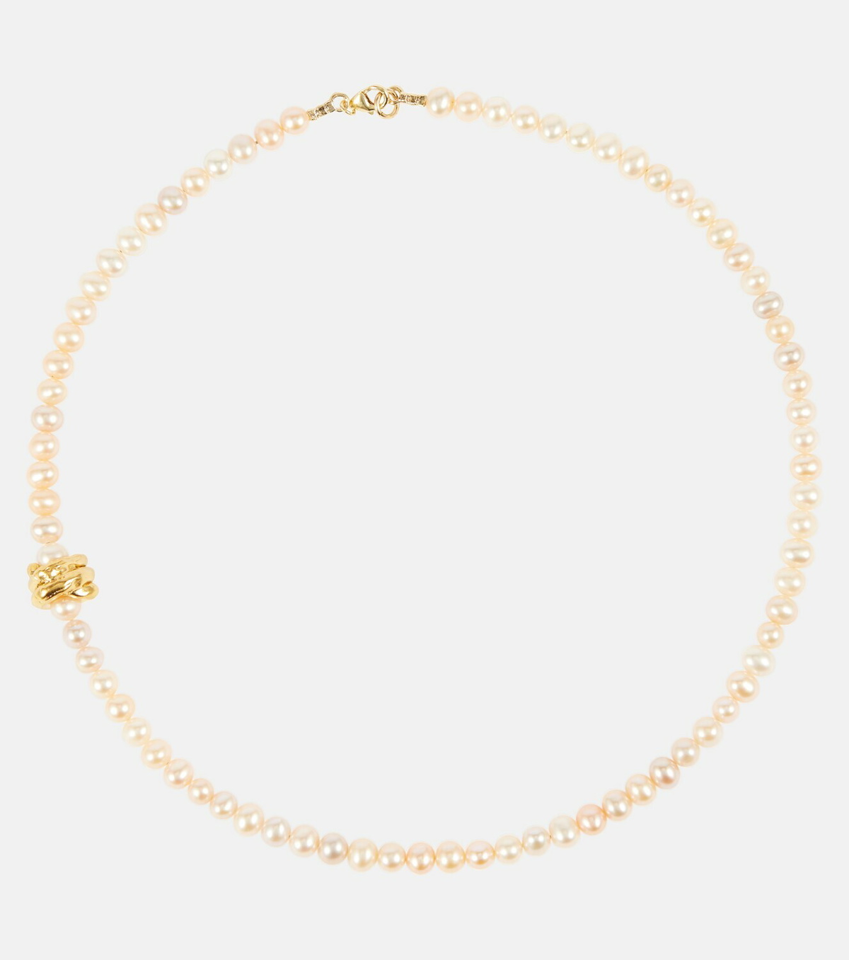 Alighieri - The Celestial Raindrop 24kt gold-plated bronze necklace with freshwater pearls