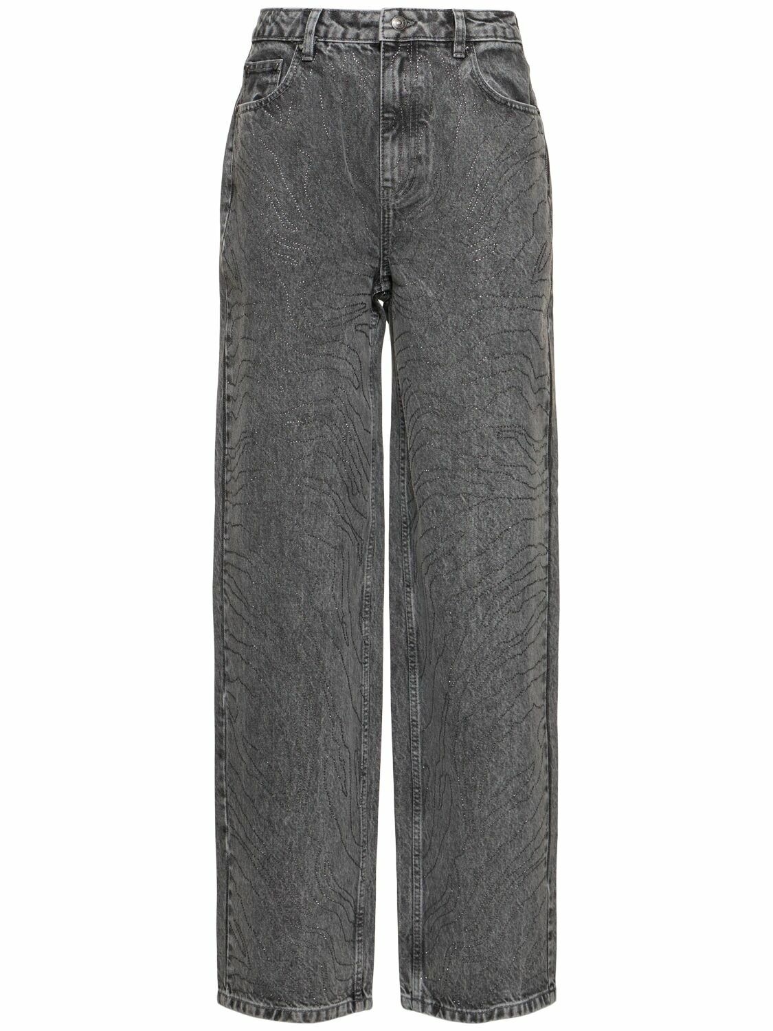 Photo: ROTATE Embellished High Rise Wide Leg Jeans