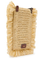 Anya Hindmarch Fringed Raffia and Leather Cross-body Phone Pouch - Natural - One Size