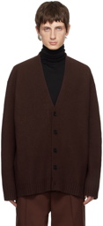 Jil Sander Burgundy Boxy Cardigan