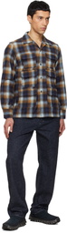 South2 West8 Navy & Brown 6 Pocket Shirt