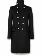 Balmain - Officer Slim-Fit Double-Breasted Wool Coat - Black