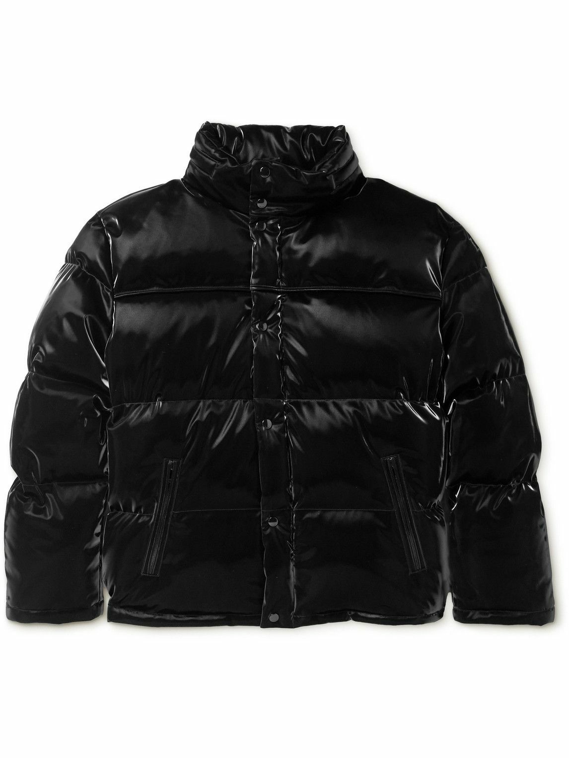 Photo: SAINT LAURENT - Quilted Glossed-Shell Down Jacket - Black