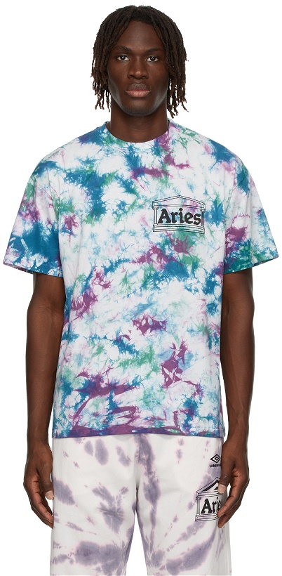 Photo: Aries Multicolor Tie-Dye Temple T-Shirt