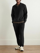 James Perse - Cozy Cotton-Blend Jersey Half-Zip Sweatshirt - Black