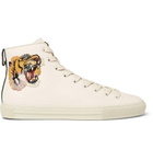 Gucci - Major Appliquéd Full-Grain Leather High-Top Sneakers - Men - Cream