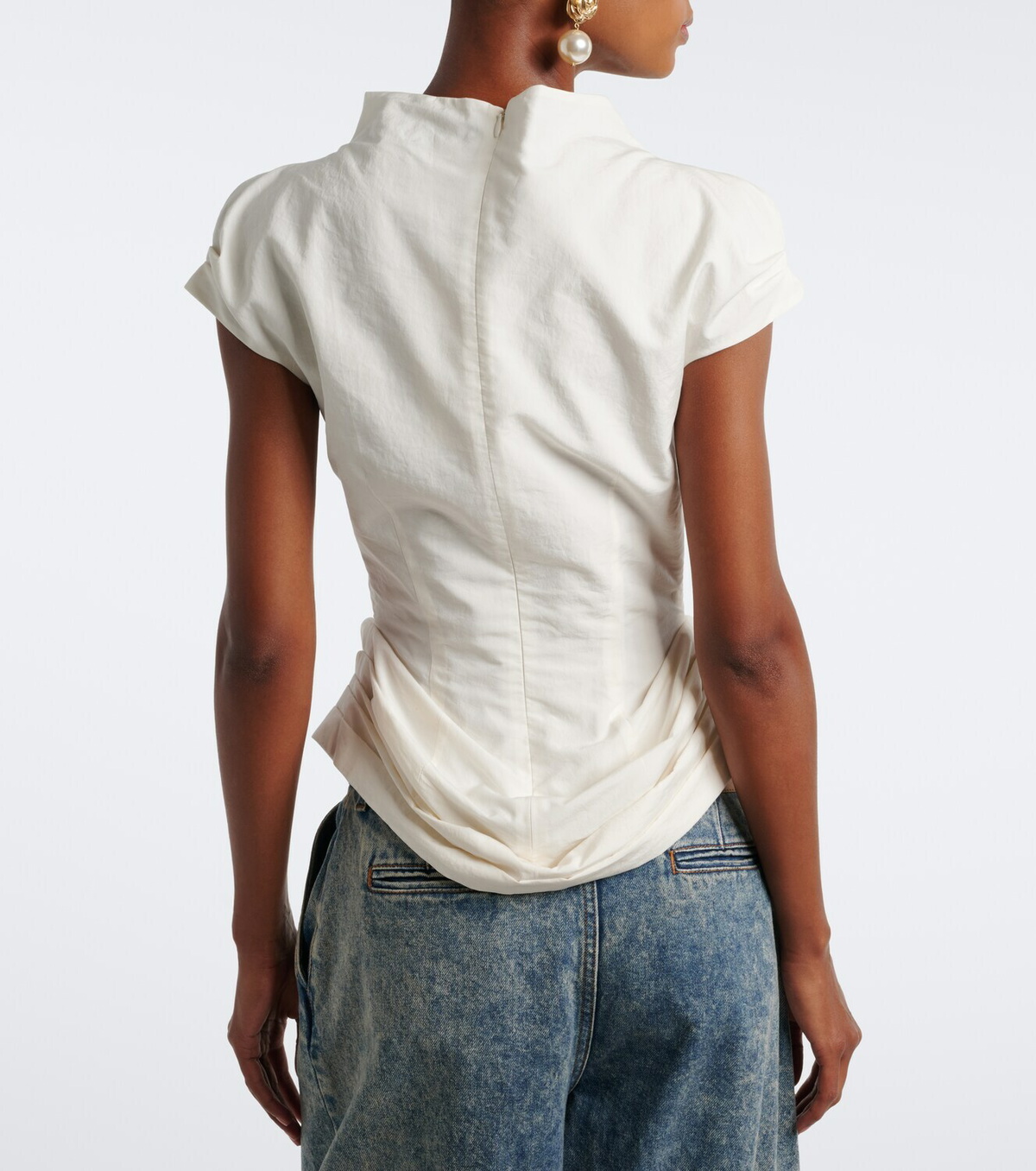 Magda Butrym Draped cotton and silk top