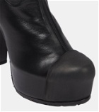 Sacai Leather platform knee-high boots