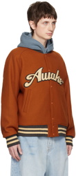 Awake NY Orange Embroidered Bomber Jacket