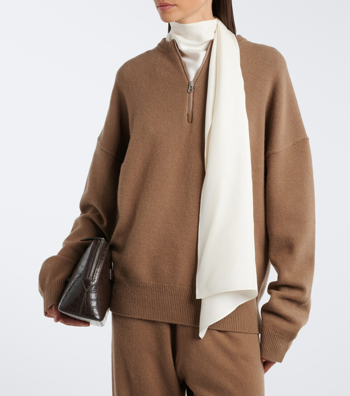Extreme Cashmere N°496 Like cashmere-blend half-zip sweater