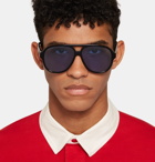 Gucci - Striped Aviator-Style Acetate Sunglasses - Black