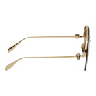 Alexander McQueen Gold Skull Aviator Sunglasses