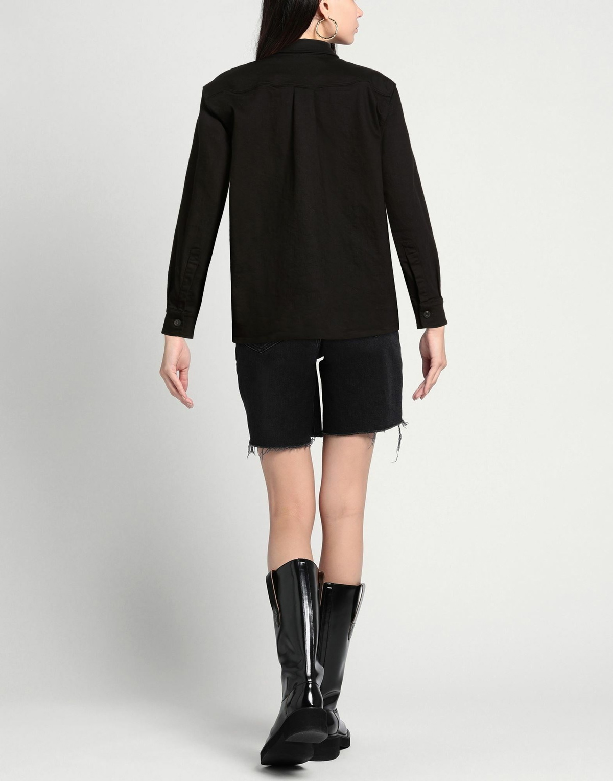 Crossley Womens Denim shirt in Black