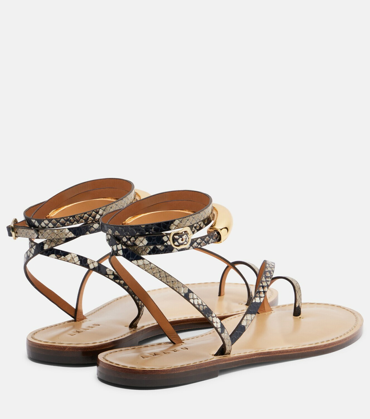 Amanu Kalahari snake-effect leather sandals