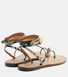 Amanu Kalahari snake-effect leather sandals