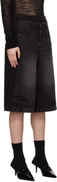 Juun.J Black Patched Jersey Denim Shorts