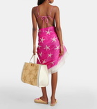 Valentino Printed cotton and silk beach cover-up