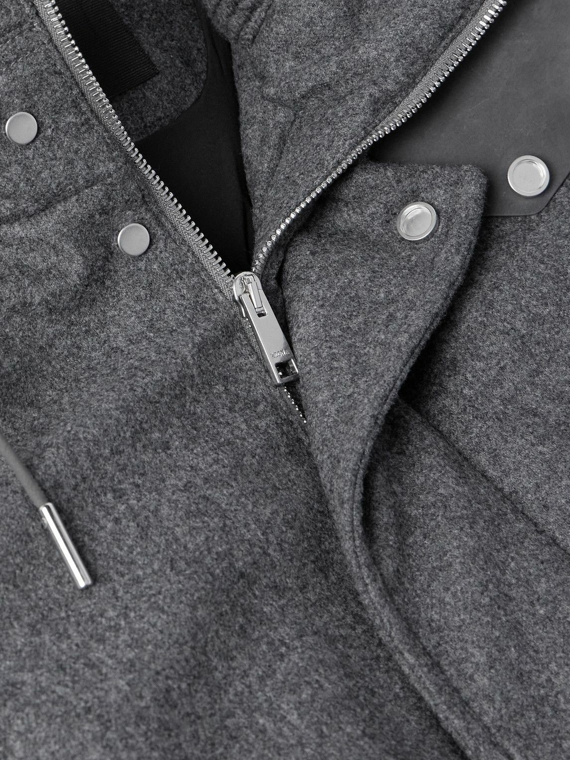 Zegna - Suede-Trimmed TECHMERINO™ Wool Hooded Down Parka - Gray