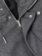 Zegna - Suede-Trimmed TECHMERINO™ Wool Hooded Down Parka - Gray