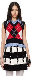 Charles Jeffrey LOVERBOY Red & Black Smart Cropped Vest