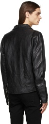 Ksubi Black Leather Capitol Jacket