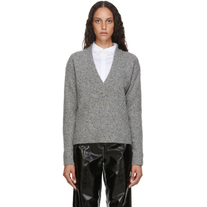 Photo: Tibi Grey Eco Tweedy V-Neck Sweater