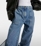The Attico Low-rise wide-leg cargo jeans