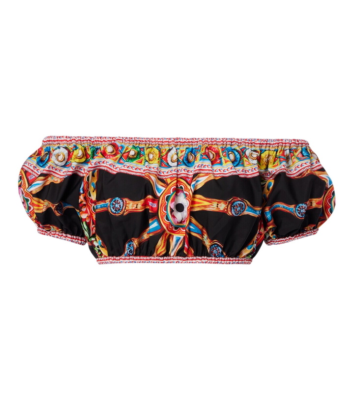 Photo: Dolce&Gabbana Printed off-shoulder cotton crop top