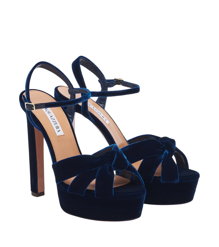 Photo: Aquazzura Cupid Plateau velvet platform sandals
