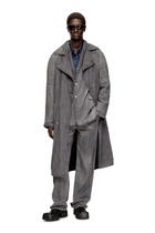 Diesel Trench coat in patterned denim - Denim Jackets - Unisex - Grey