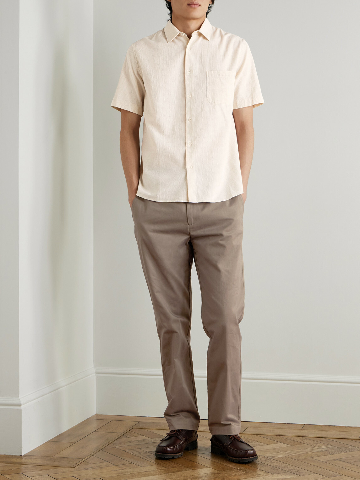 Sunspel - Straight-Leg Cotton-Drill Trousers - Brown