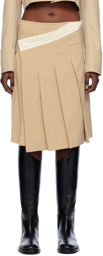 LOW CLASSIC Beige Wrap Midi Skirt