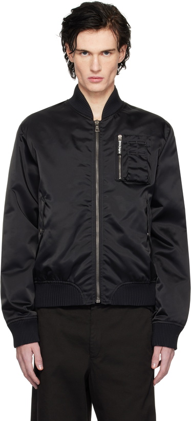Photo: Palm Angels Black Curved Logo Bomber