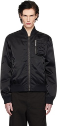 Palm Angels Black Curved Logo Bomber