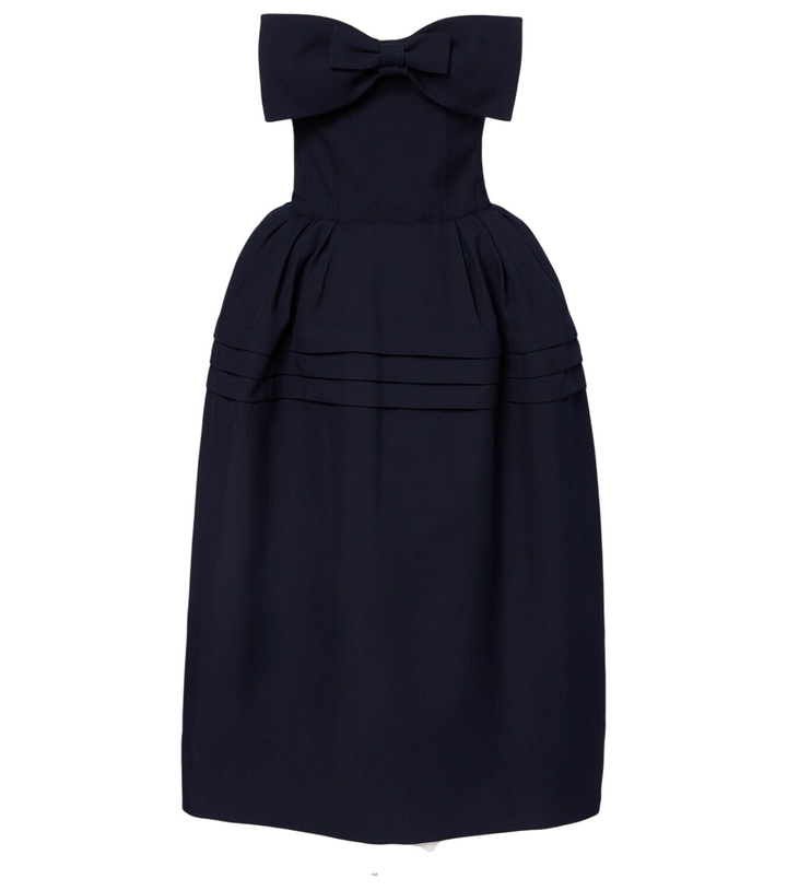 Photo: Shushu/Tong Bow-detail wool and silk midi dress
