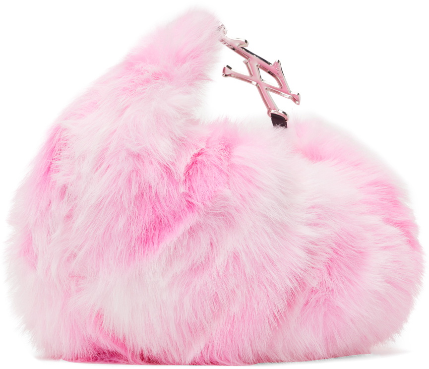 1XBLUE SSENSE Exclusive Pink Faux-Fur Bag