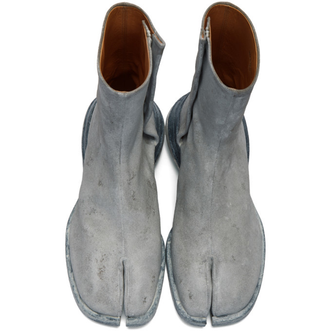 Maison Margiela Grey Paint Airbag Tabi Boots Maison Margiela