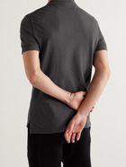 TOM FORD - Garment-Dyed Cotton-Piqué Polo Shirt - Gray