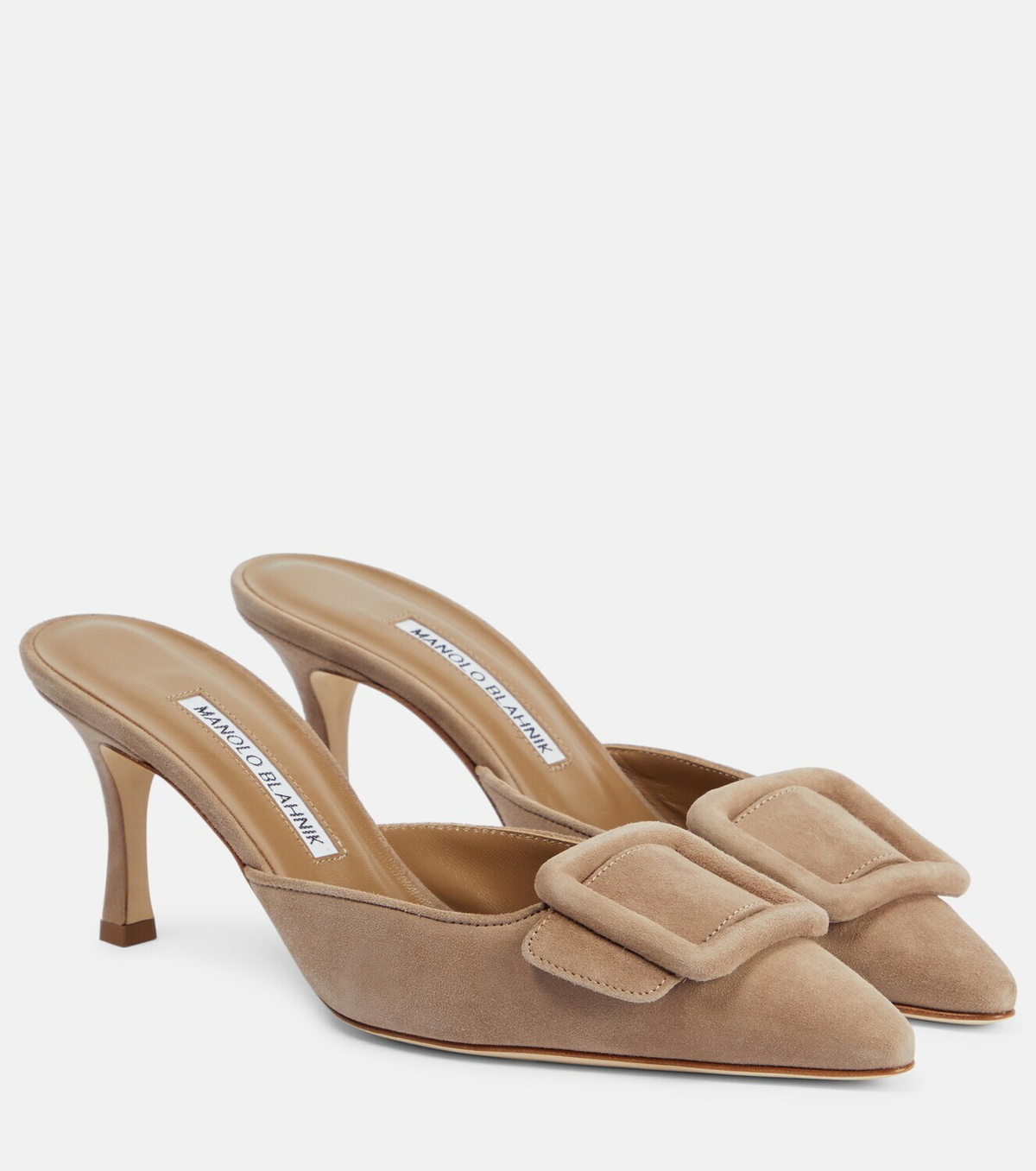 ☆Manolo Blahnik メイセール 70 スエードミュール MAYSALE 70 | Black Suede Buckle Mules | Manolo Blahnik