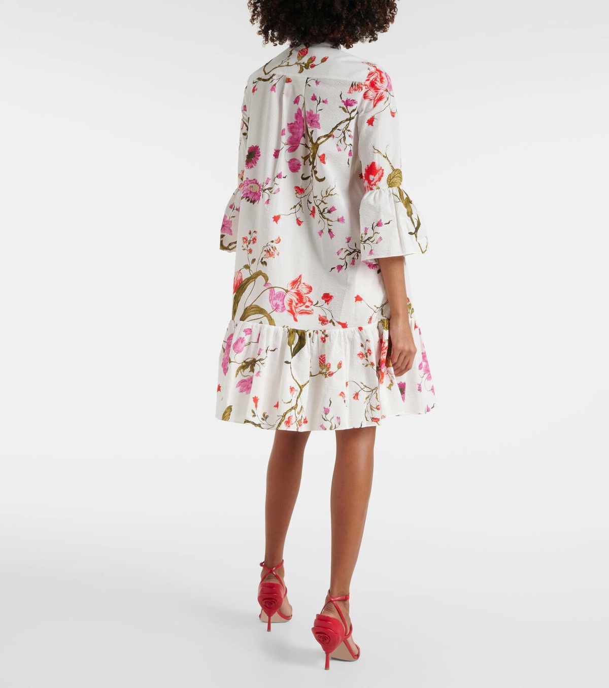 ERDEM アーデム ワンピース ブランド Floral cotton 960672 Erdem Floral cotton seersucker shirt dress Erdem